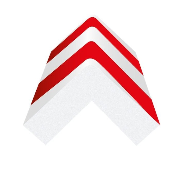 Ergomat XLarge Square Corner Bumper Red/White Hazard XLSCB120-R/W - main